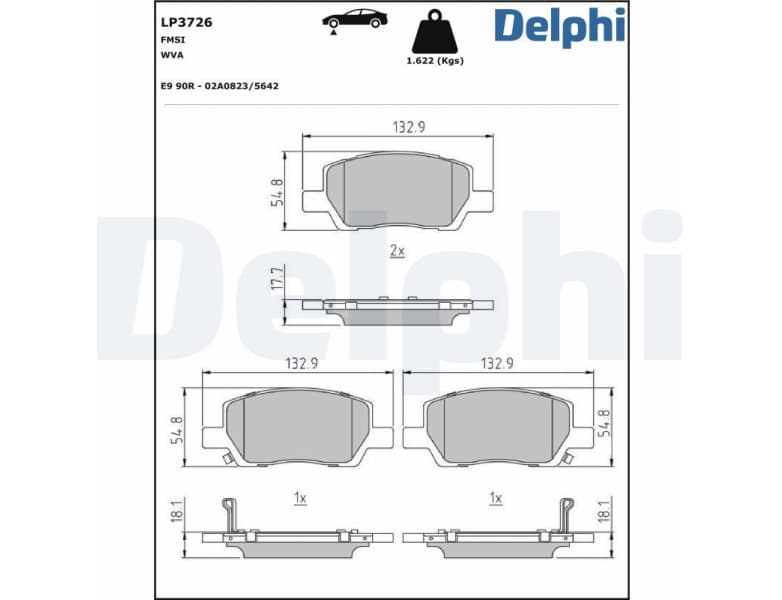 Brake Pad Set, disc brake LP3726