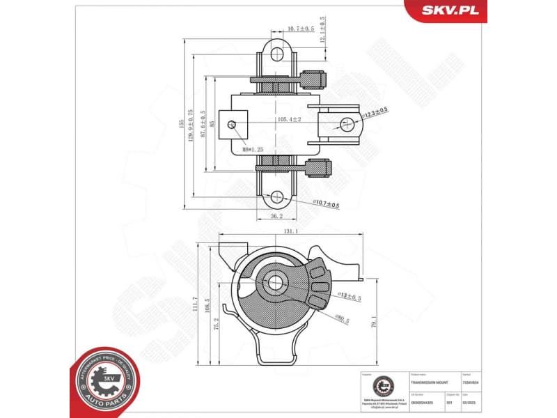 Mounting, automatic transmission 75SKV834 - image 6