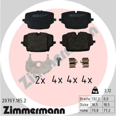 Brake Pad Set, disc brake 20707.185.2