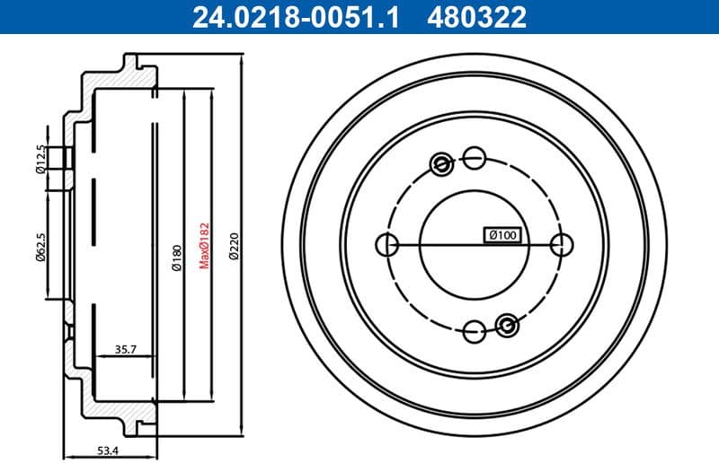 Brake Drum 24.0218-0051.1