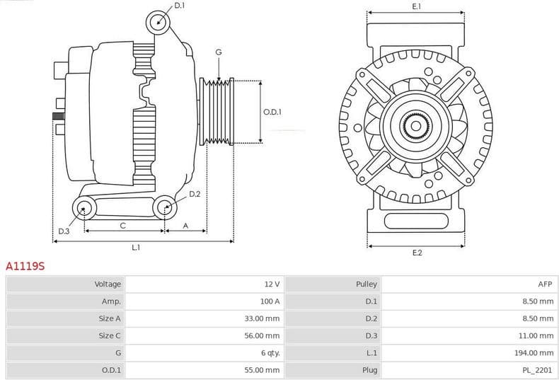 Alternator AS A1119S - image 5