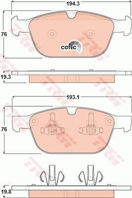Brake pads front, Top Quality GDB1821 - image 2
