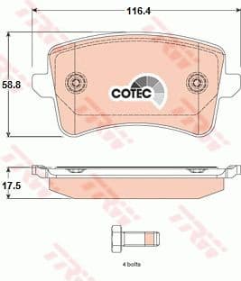Brake pads rear, Top Quality GDB1765