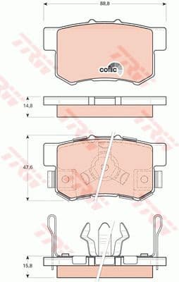 Brake Pad Set, disc brake COTEC GDB3438