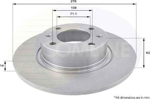 Brake disc, 1pcs REAR ADC1533 - image 2