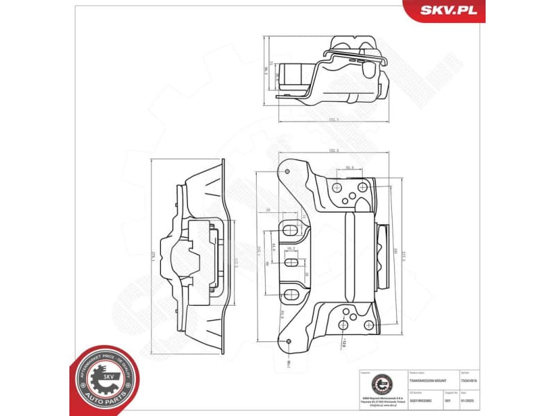 Mounting, automatic transmission 75SKV816