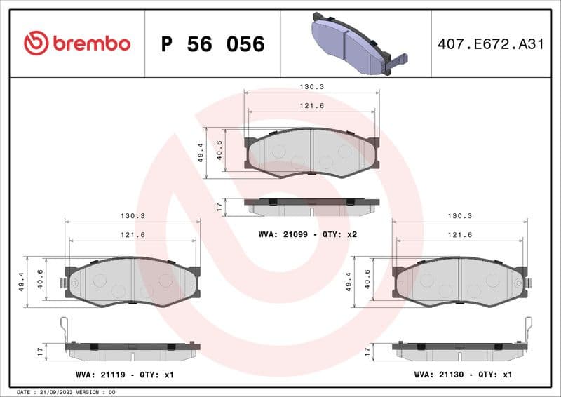 Brake Pad Set, disc brake PRIME LINE P 56 056