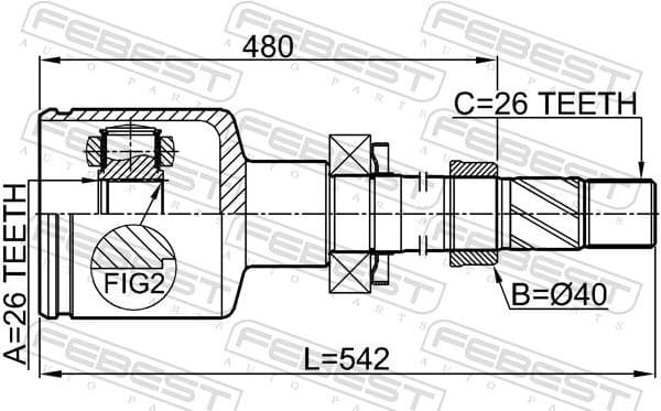 Joint Kit, drive shaft 3511-NL32WDMTRH - image 2