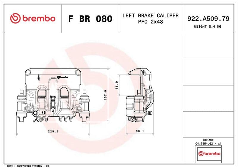 Brake Caliper PRIME LINE FBR080 - image 2