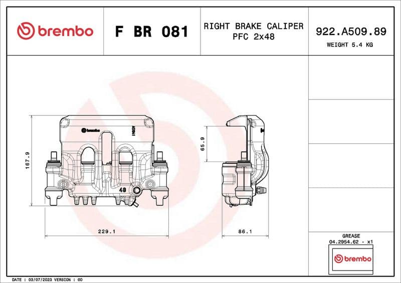 Brake Caliper PRIME LINE FBR081 - image 2