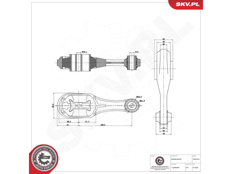 Mounting, engine 75SKV079