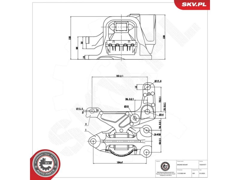 Mounting, engine 75SKV077