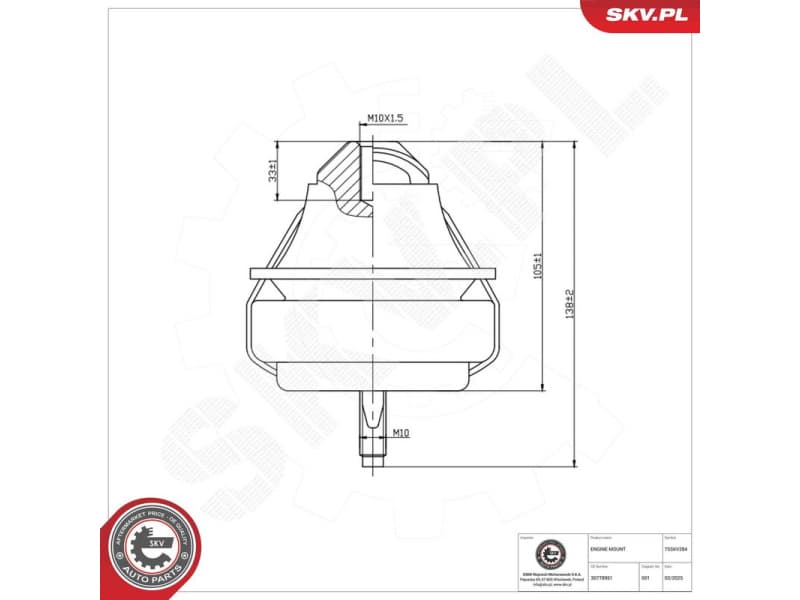 Mounting, engine 75SKV284