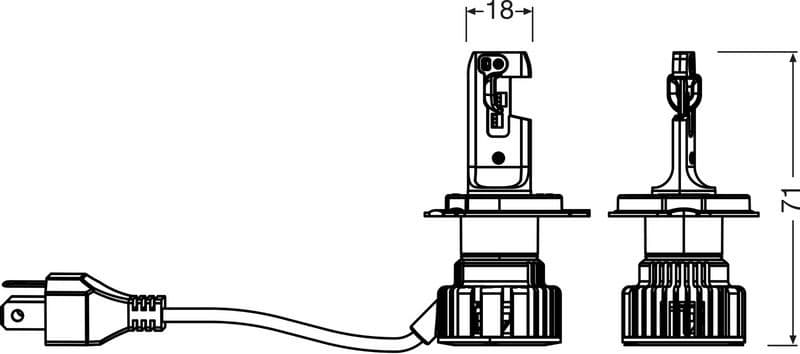 OSRAM Bulbs H4-LEDriving NIGHT BREAKER START +230% 2vnt - Autoera - image 2