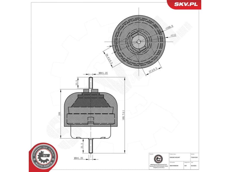 Mounting, engine 75SKV242