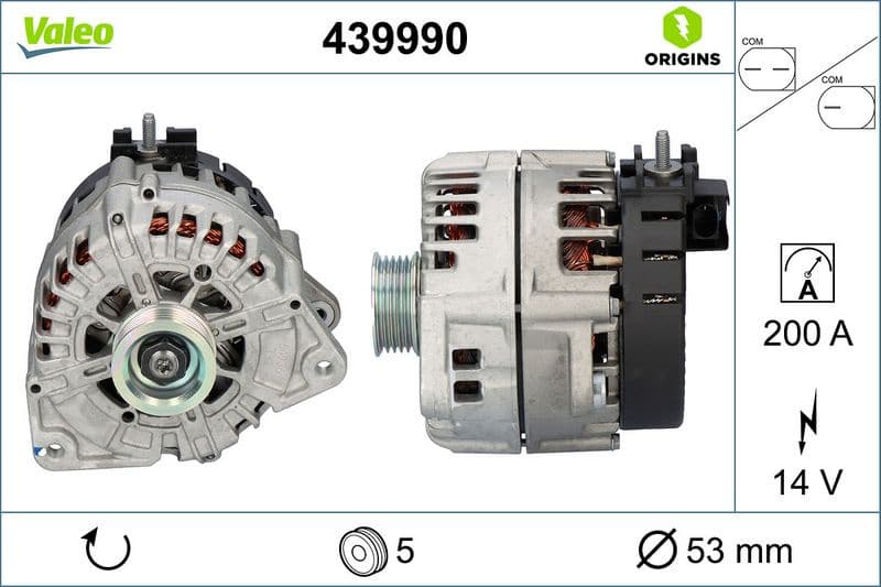 Alternator VALEO ORIGINS NEW OE TECHNOLOGY 439990