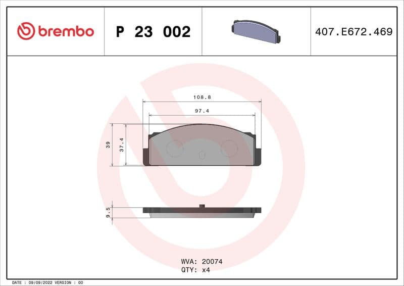 Brake Pad Set, disc brake PRIME LINE P 23 002