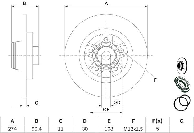 Brake Disc 0986479F30 - image 2