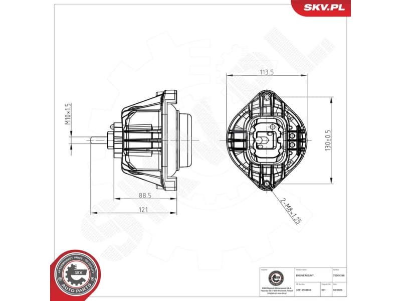 Mounting, engine 75SKV246