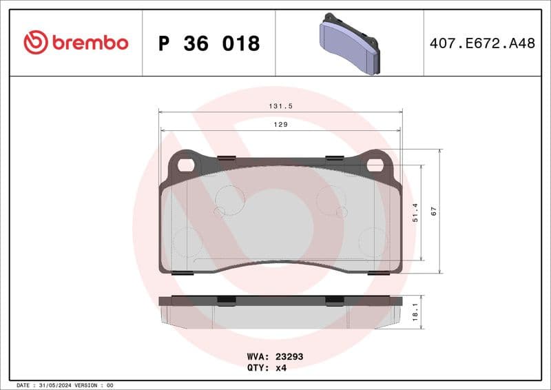 Brake Pad Set, disc brake PRIME LINE P 36 018