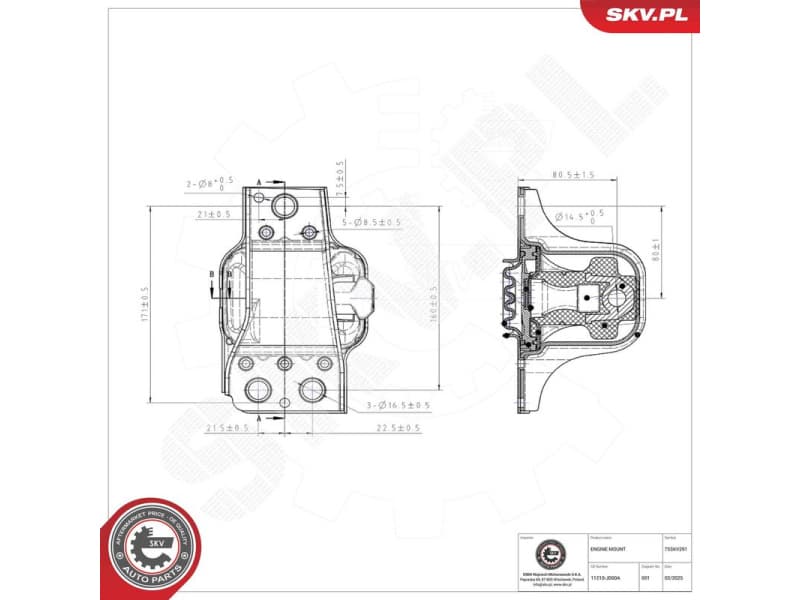 Mounting, engine 75SKV291