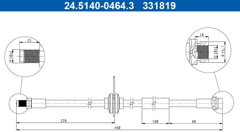 Brake Hose 24.5140-0464.3