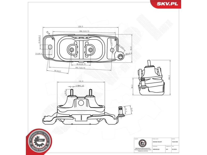 Mounting, engine 75SKV280
