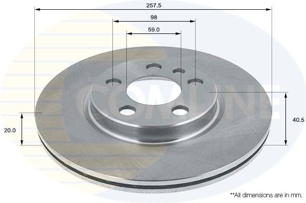 Brake disc, 1pcs FRONT ADC1513V - image 2