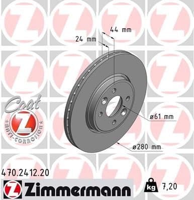 Brake Disc COAT Z 470.2412.20