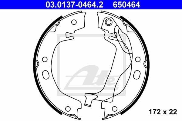 Brake Shoe Set, parking brake 03.0137-0464.2