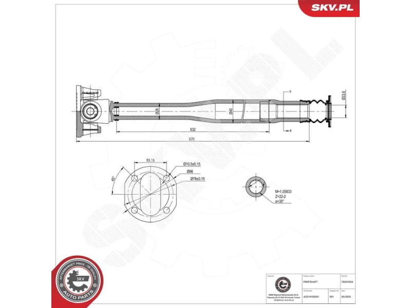 Drive Shaft 76SKV024 - image 2
