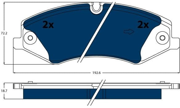 Brake Pad Set, disc brake ELECTRIC BLUE GDB1898BTE