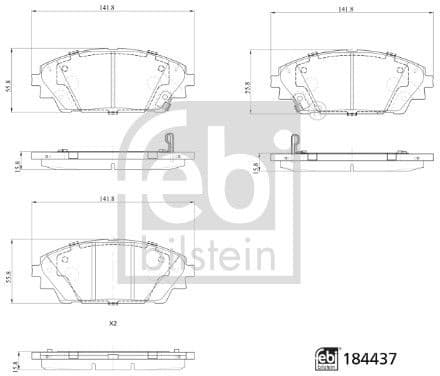 Brake Pad Set, disc brake 184437