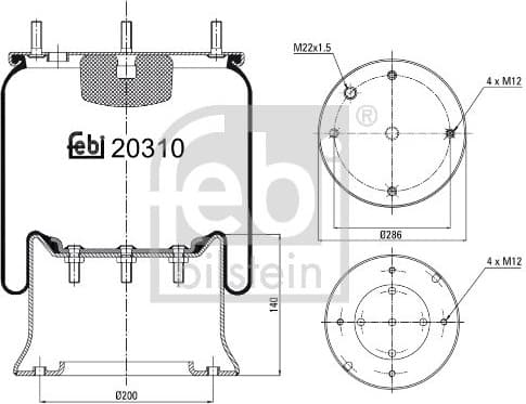 Bellow, air suspension 20310
