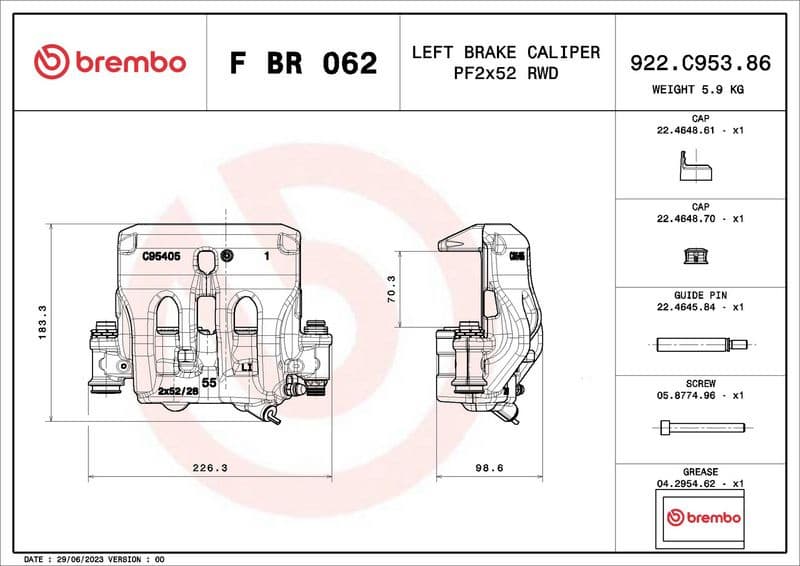 Brake Caliper PRIME LINE FBR062 - image 2