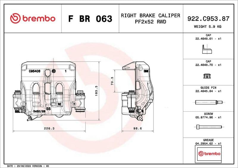 Brake Caliper PRIME LINE FBR063