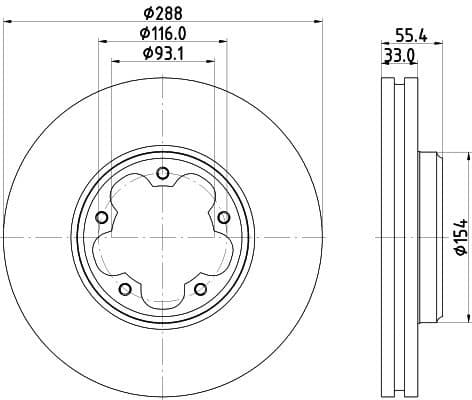 Brake Disc PRO 8DD 355 133-161