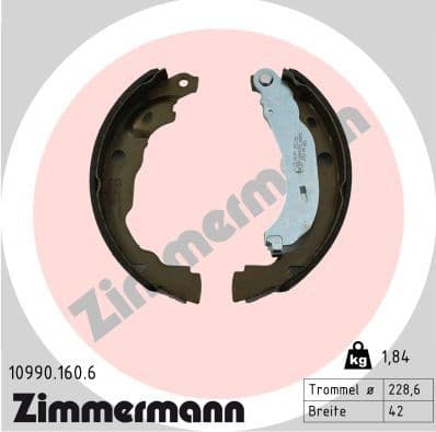 Brake Shoe Set, parking brake 10990.160.6