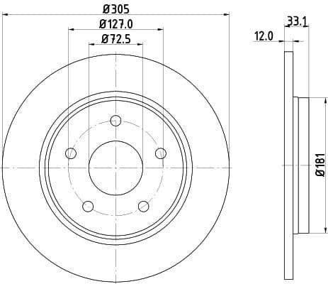 Brake Disc PRO High Carbon 8DD 355 129-001 - image 4