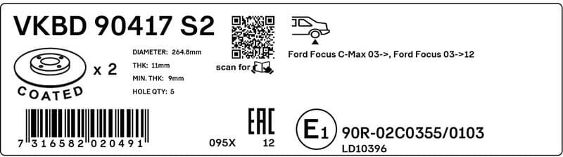 Brake Disc VKBD 90417 S2