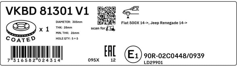 Brake Disc VKBD 81301 V1 - image 3