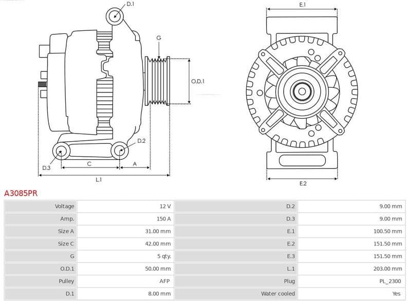 Alternator Remanufactured AS A3085PR - image 5