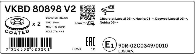 Brake Disc VKBD 80898 V2 - image 3