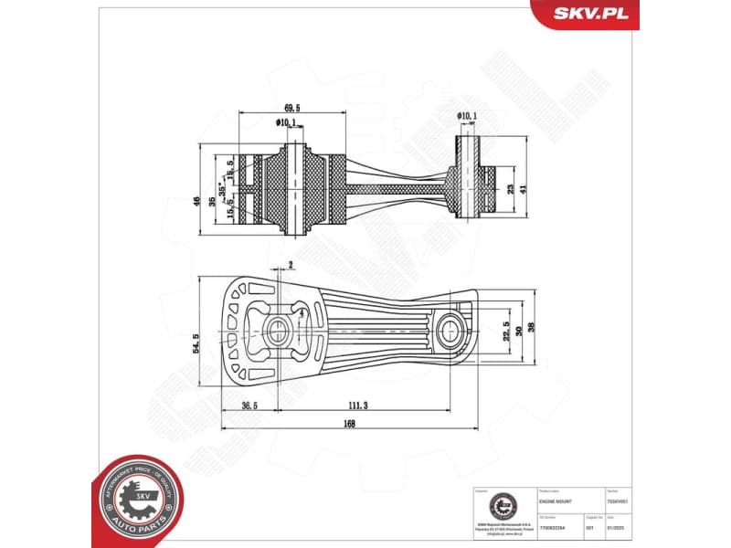 Mounting, engine 75SKV051
