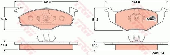 Brake Pad Set, disc brake COTEC GDB1274