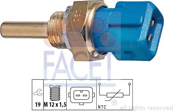 Sensor, coolant temperature Made in Italy - OE Equivalent 7.3128 - image 2