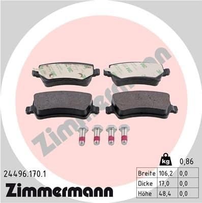 Brake Pad Set, disc brake 24496.170.1