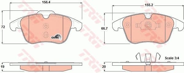 Brake pads front, Top Quality GDB1683