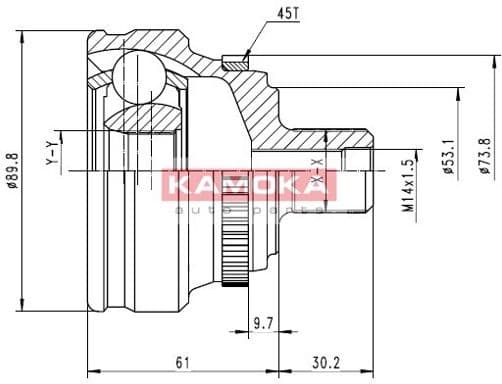CV joint outer 6278