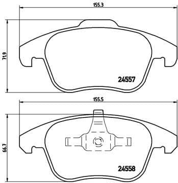 Brake pads front, Top Quality P61086